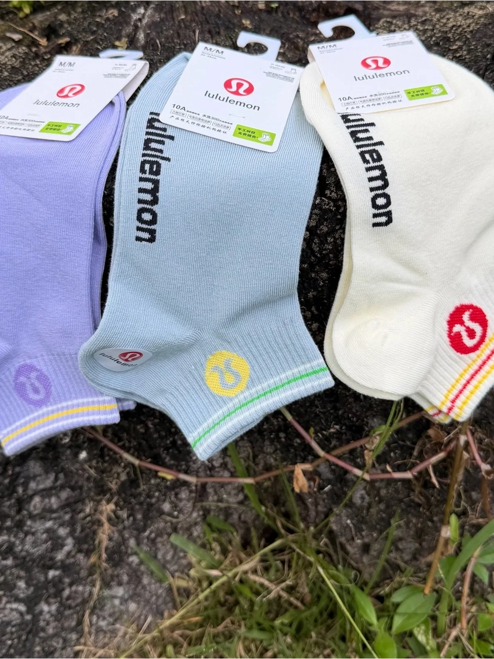 LULULEMON athletica Women's ankle Socks Cream, Lavender, Light Blue